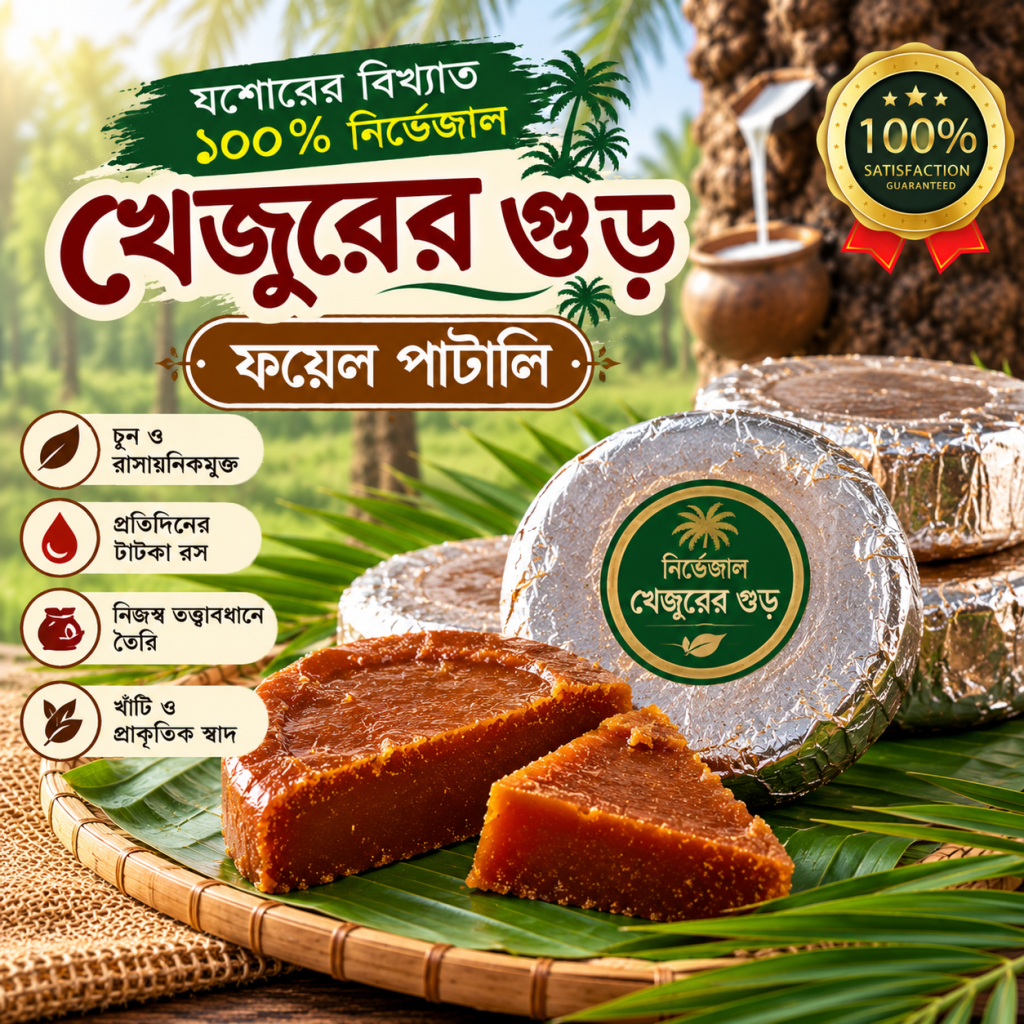 নির্ভেজাল খেজুরের গুড় – ফয়েল পাটালি