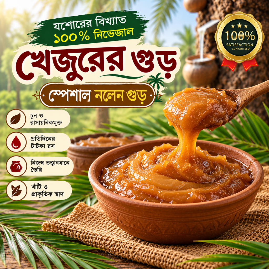 নির্ভেজাল খেজুরের গুড় – স্পেশাল নলেন গুড়